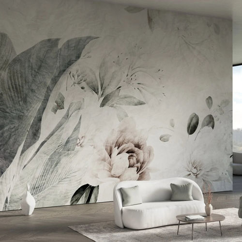 Современный обои - VIVIENNE - WallyArt - из ткани / из стекловолокна / в цветочек
