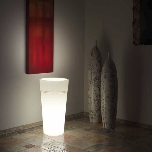 Садовый горшок из пластика - STEM LUCE / STALK LUCE - TeraPlast - отдельностоящий / круглый / с подсветкой
