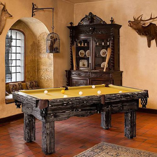 Стилизованный бильярдный стол - RUSTIC - Bilijardai JSC - для бытового использования / из цельной древесины