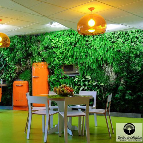 Стабилизированная "зеленая стена" - CHARMING CAFETERIA OF UBISOFT - Jardins de Babylone - из модульных панелей / натуральная / для интерьера