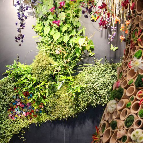 Стабилизированная "зеленая стена" - BUTTERFLY PLANT WALL - Jardins de Babylone - из модульных панелей / натуральная / листва