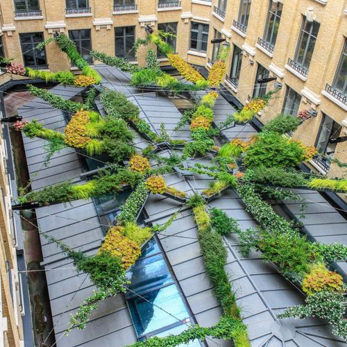 Подвесная "зеленая крыша" - A UNIQUE AND TAILOR-MADE SPIDER WEB SHAPED PROJECT - Jardins de Babylone