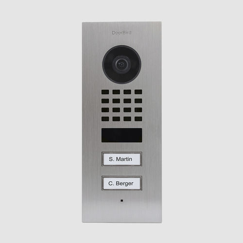 Дверная станция с утопленным монтажом - D1102V - DoorBird - из матовой нержавеющей стали / для домашнего использования / встраиваемая
