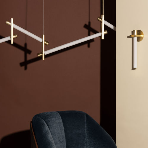 Современный настенный светильник - BAMBOU SCONCE - ATELIER DE TROUPE - для интерьера / из латуни / из дутого стекла
