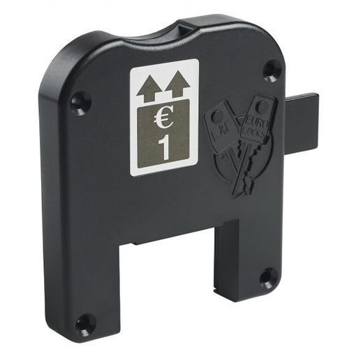 Механический Монетный врезной замок - F750  - EURO-LOCKS - для мебели / 1 точка запирания / для бытового использования