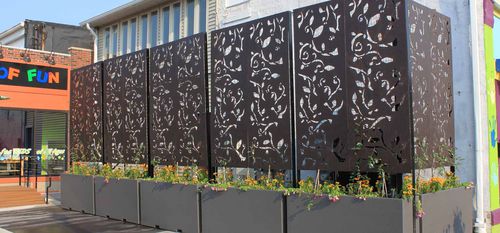 Кадка для садовых растений дерево - WILSHIRE - Tournesol SITEWORKS - из металла / прямоугольная / на заказ