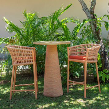 Современный барный стул - Kauai  - Tidelli - для наружного применения / из ткани / из веревки