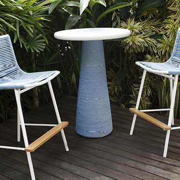 Современный стол для бистро - Spool Bar - Tidelli - из эвкалипта / из гранита / из веревки
