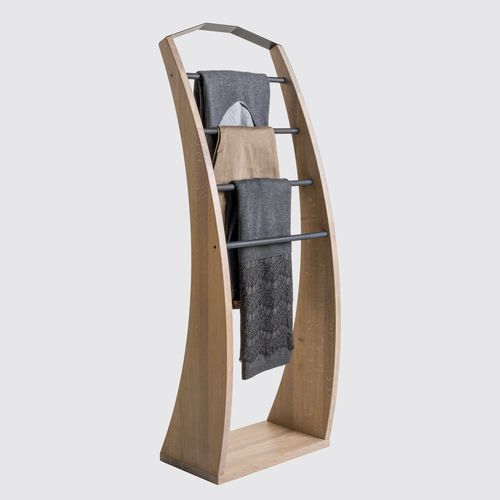 Напольная вешалка для костюмов и брюк - PLUTOO - OAK WOOD - 3S design - из стали, покрытой порошком / из цельной древесины / из дуба