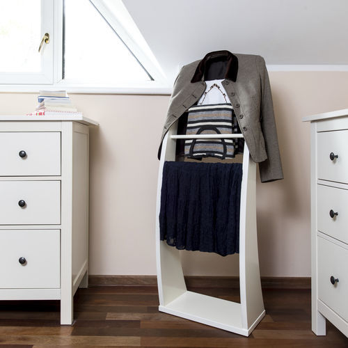 Напольная вешалка для костюмов и брюк - PLUTOO - WHITE - 3S design - из стали, покрытой порошком / из МДФ / современная