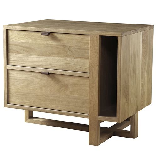 Современный ночной столик - FULTON  - West Furniture - из дерева / прямоугольный / с газетницей
