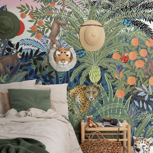 Современный обои - JUNGLE WALL - Mr Perswall - из нетканых материалов / природный мотив / с рисунком животных