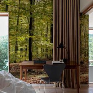 Обои уникальный дизайн - AUTUM FOREST - Mr Perswall - природный мотив / имитация обоев / зеленый