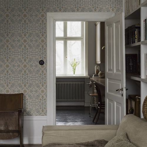 Классический обои - Rosenvinge - Boråstapeter - в цветочек / имитация ткани / зеленый