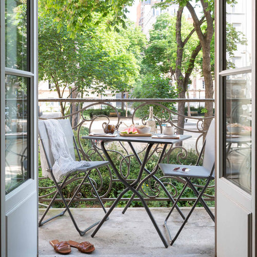 Современный стол - Balcony II  - Lafuma Mobilier - из гальванизированной стали / с основанием из оцинкованной стали / квадратный