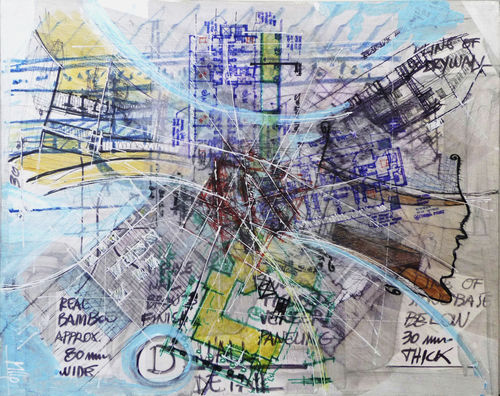 Акриловая декоративная картина - Boom STRATICOLLAGE - San Polo Art Gallery | Contemporary Art & Design i - смешанного типа / на холсте / абстрактная