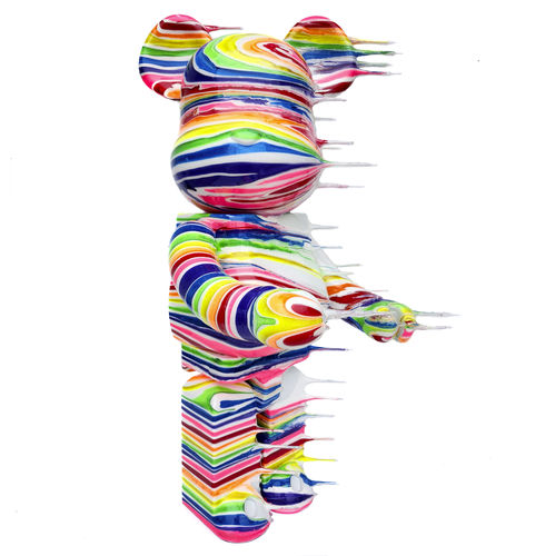 Скульптура из металла - Blown Away 1000% Bearbrick - White Rainbow - San Polo Art Gallery | Contemporary Art & Design i - из полимера / из глины / из акрила