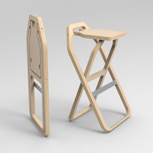 Современный барный табурет - INFINE - INFINE DESIGN OBJET - из фанеры / из мореной древесины / с основанием из фанеры
