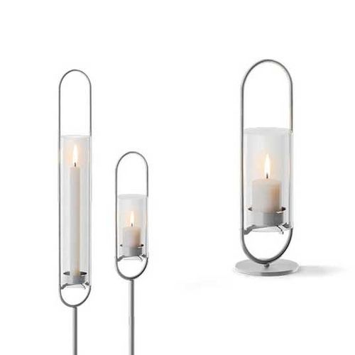 Подсвечник из стекла - OVAL CANDLE - HÖFATS - из нержавеющей стали