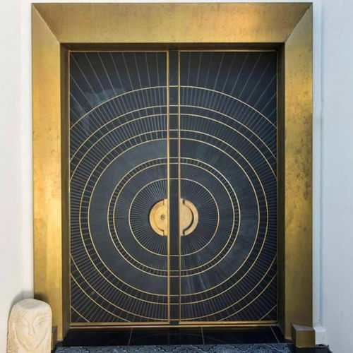 Входная дверь - LUXOR - REMO Security Doors - из гальванизированной стали / створчатая / заподлицо