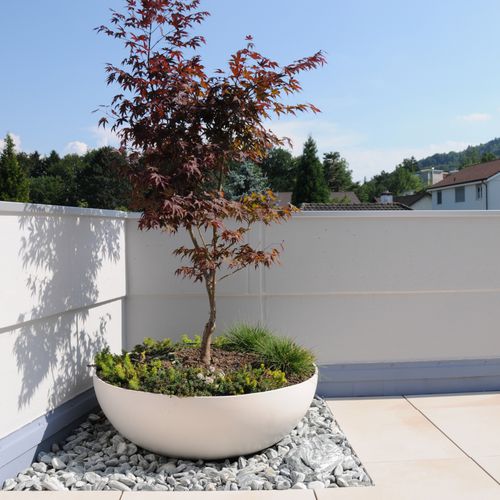 Кадка для садовых растений из волокнистого цемента - BONSAI - green-form - круглая / современная / для общественных мест