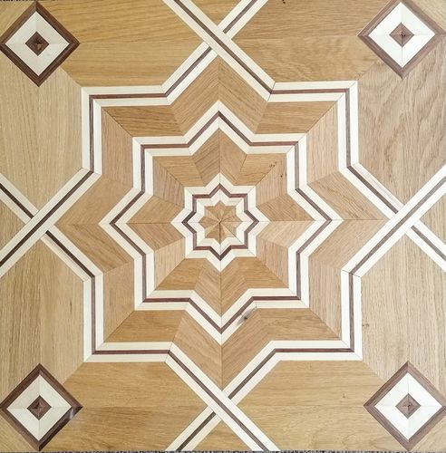 Паркет из паркетной доски - MARQUETRY TILE, CUSTOMIZED - SURCO interiors - из дуба / с инкрустацией из дерева / промасленный