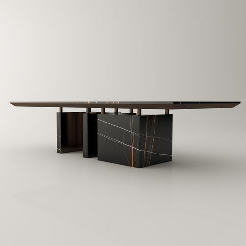 Современный обеденный стол - GUTMAN - Roig - art & design - - из мрамора / с основанием из стали / с основанием из мрамора