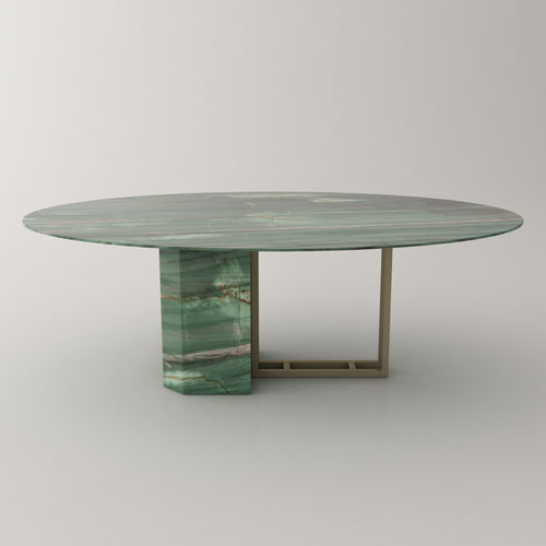 Современный обеденный стол - CORINA - Roig - art & design - - из мрамора / с основанием из лакированной стали / с основанием из мрамора
