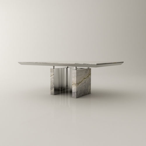 Дизайнерский обеденный стол - GUTMAN_LUX - Roig - art & design - - из латуни / из мрамора / с основанием из латуни