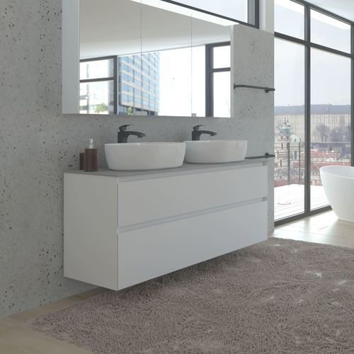Двойная тумба под умывальник - LOFT - UAB KAME - подвесная / МДФ / из Corian®