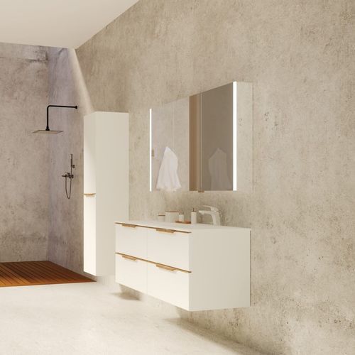 Подвесная тумба под умывальник - AMBER LEFT - UAB KAME - МДФ / из Corian® / современная