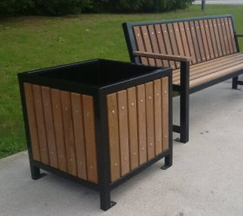 Кадка для садовых растений из лиственных пород дерева - REGENCY - PARIS Site Furnishings - Outdoor Fitness - из стали / из переработанного пластика / прямоугольная