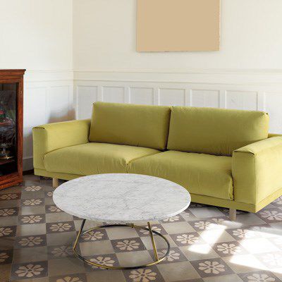 Современный журнальный столик - VITA - Casual Home & Contract - из мрамора / с основанием из металла / круглый