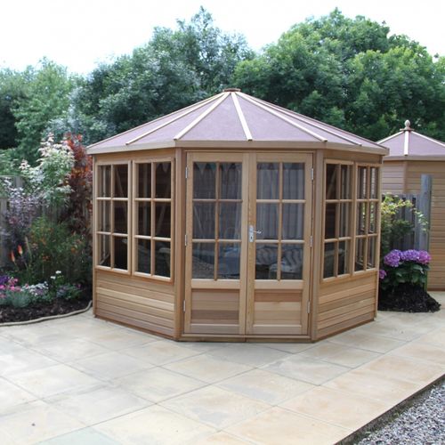 Садовый навес из дерева - BROADWELL SUMMERHOUSE - Alton greenhouses - из стекла / современный / для бытового использования