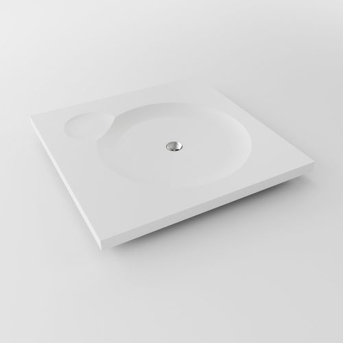 Квадратный душевой поддон - EROSION-SH01 - Le Projet - приподнятый / из Solid Surface / противоскользящий