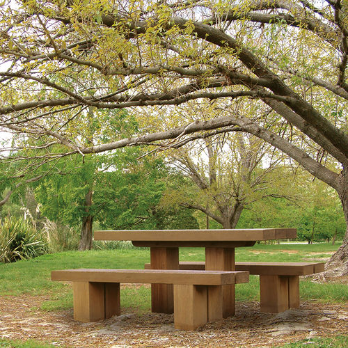 Современный комплект стол-лавки - STANDARD - Woodscape. - из дерева / для наружного применения / для общественных мест