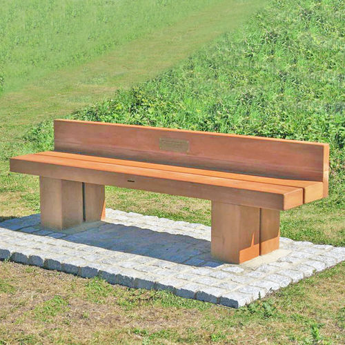 Современная общественная скамейка - TYPE 3 - Woodscape. - из дерева / со спинкой / FSC-сертифицированная