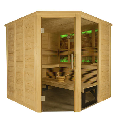 Сауна для бытового использования - HIMALAYA CORNER - Almost Heaven Saunas - из дерева / из закаленного стекла / для интерьера