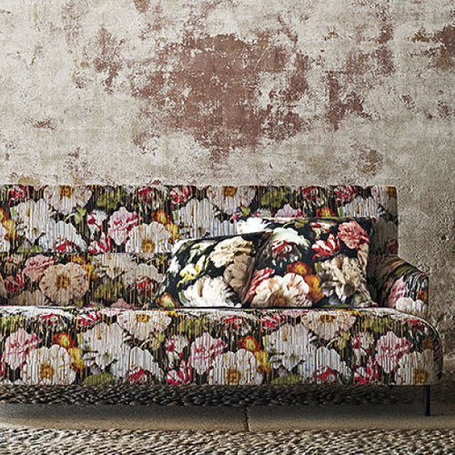 Обивочная ткань - KALEIDO : HERBARIA JACQUARD - BLACK EDITION - в цветочек / из полиэстера / из вискозы