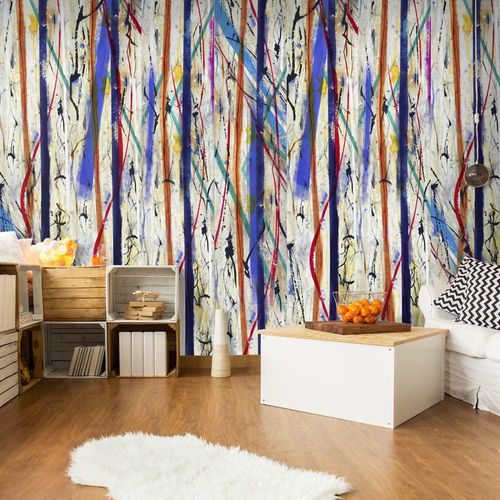 Современный обои - COLORFUL SPLASH - WALL DESIGNERS - многоцветный / нетканый / устойчивый к царапинам
