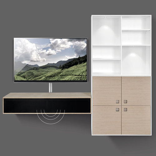 Современный настенный комплект для ТВ - CHOICE - PBJ Design House - из дуба / из орехового дерева / модульный