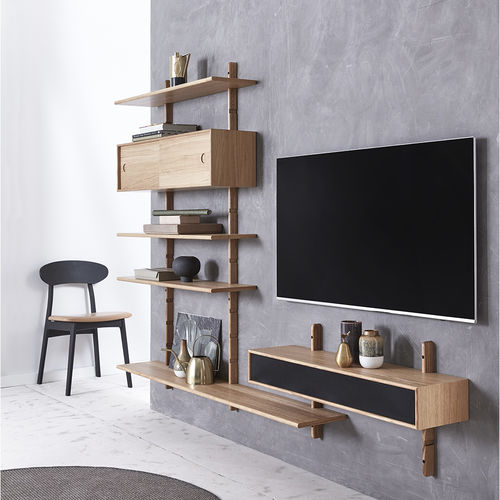 Современный настенный комплект для ТВ - MOORE - PBJ Design House - из дуба / из орехового дерева