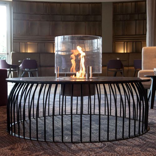 Современный журнальный столик - ECOSMART FIRE AB3 - Cheminée sur mesure - France - из металла / с основанием из металла / круглый