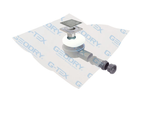Сливной сифон из нержавеющей стали - AQUA-GO SQUARE - GEODRY - для душа / с решеткой / с обводным каналом