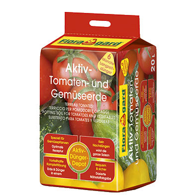 Субстрат растений почва для горшечных культур - FLORAGARD ACTIVE FOR TOMATOES AND VEGETABLES - FLORAGARD Vertribs-GmbH - насыпной / с удобрением
