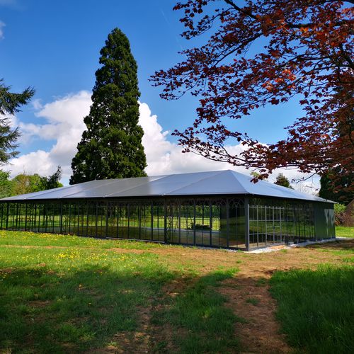 Самонесущая веранда - ORANGERIE SIMPLE TOIT 15M - ABRI AND CO - из гальванизированной стали / из стекла / для профессионального использования