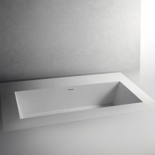 Ванна для жилых зданий - CUBO 2100 FLOOR-LEVEL BATH - BRERA - из композита / современная / белая