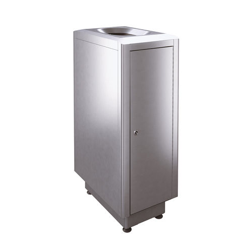 Мусорный контейнер из нержавеющей стали - S100 - AUWEKO GmbH - из матовой нержавеющей стали / для наружного применения / для общественных мест