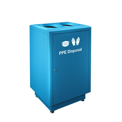 Гигиенический мусорный контейнер - S200-PPE - AUWEKO GmbH - для перчаток одноразового применения / для масок / из гальванизированной стали