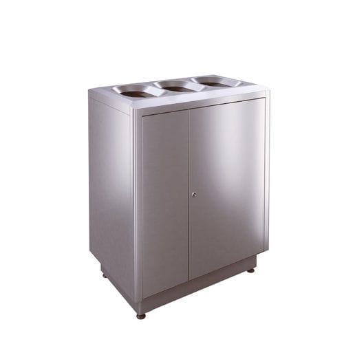 Общественный мусорный контейнер - S300 - AUWEKO GmbH - с сортировкой / из нержавеющей стали / из матовой нержавеющей стали